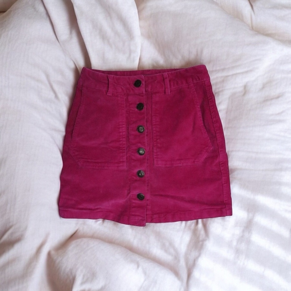 ✨ Wild Fable Pink Corduroy Button-Front Skirt ✨